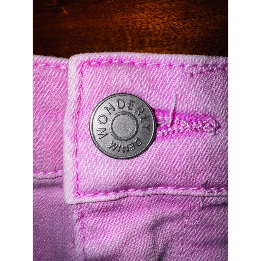 Wonderly High Rise Shorts Womens 12 Pink Excellent Denim Patch Pocket Utility - Picture 2 of 5